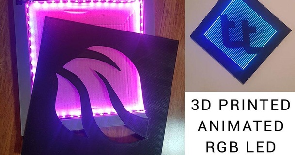 fully printable rgb led logo box teachingtech 3D Models Art & Design 2D Plates Logos thingiverse 3d print model - Mito3D