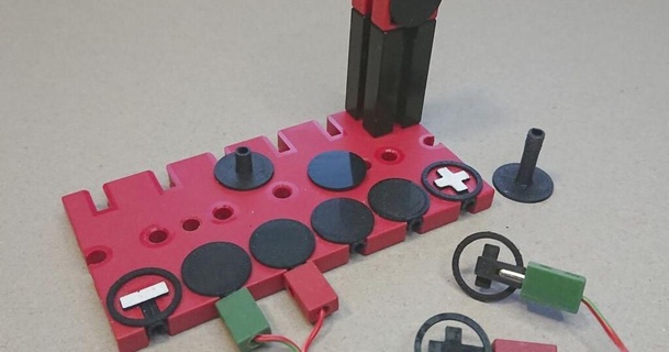 conductivo toque botones fischertechnik sur 3D modelos juguetes juegos edificio botón condictivefilament sensor tactil 3d print model - Mito3D