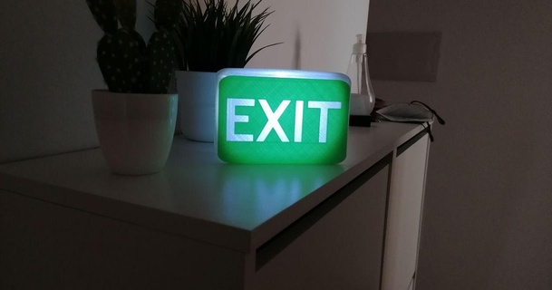 exit box signal lamp xin xan 3D Models Art & Design Wall-mounted lantern light sign wallmount 3d print model - Mito3D