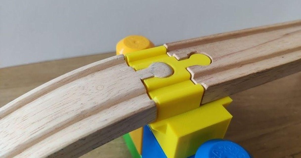 wooden train track support mega bloks iainy 3D Models Toys & Games Building brio megabloks woodentrain woodentraintrack 3d print model - Mito3D