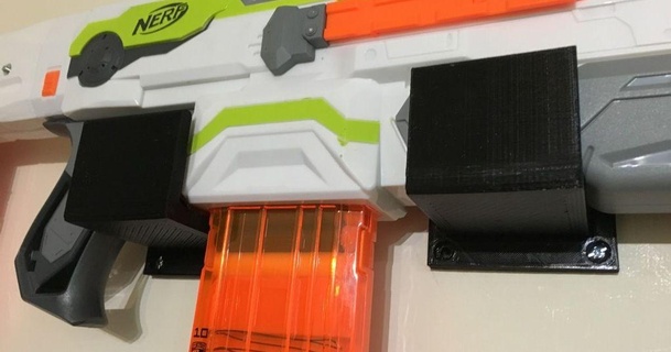 nerf modulus ecs-10 rifle wall mount paul howie 3D Models Toys & Games Other wallmount thingiverse 3d print model - Mito3D