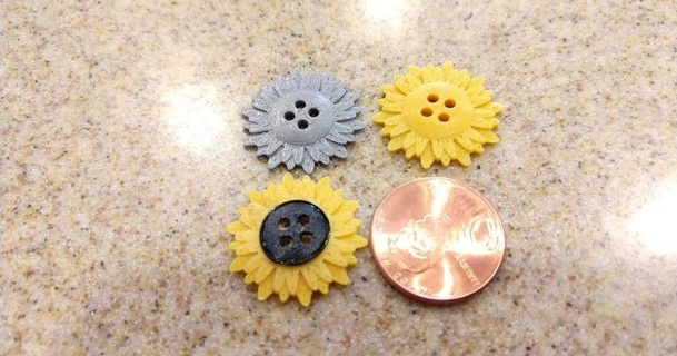 sunflower button frugalpapa 3D Models Fashion Other Accessories dualextrusion thingiverse 3d print model - Mito3D