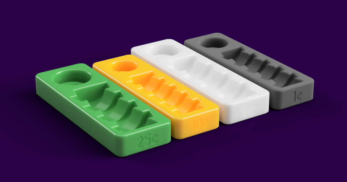 moneda rodar contar rizar bandejas polvo hartsfield 3D modelos casa equipo cambio bandeja contadora diez centavos dinero níquel 3D print model - Mito3D