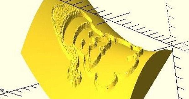embrulho imagem curvado superfície openscad franca 3D modelos arte Projeto designs png Pitão thingiverse 3d print model - Mito3D