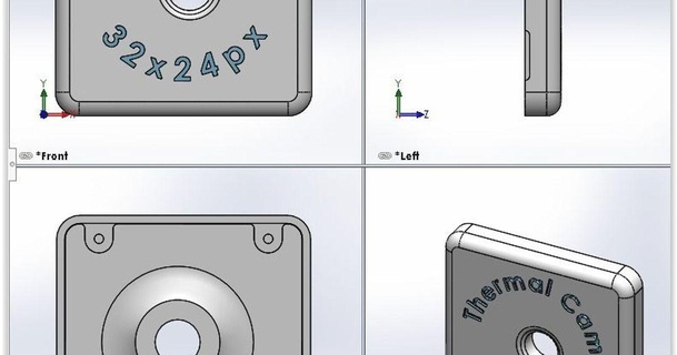 mlx90640 m5stack cubierta carcasa funda dtomyy 3D modelos pasatiempo hacedores ideas 32x24 cámara 3d print model - Mito3D