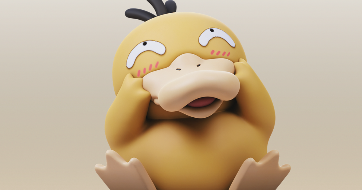 psyduck Pokémon Patrick 3D modelos arte Projeto esculturas 3D print model - Mito3D