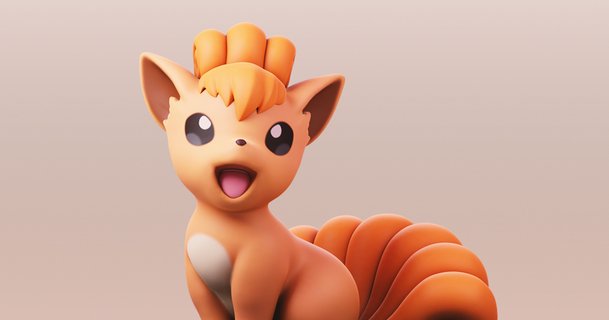 Vulpix Pokémon Patrick 3D modelos arte Projeto esculturas 3d print model - Mito3D