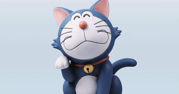 Doraemon Glücklich Katze patrickarthk 3D Modelle Kunst Design Skulpturen 3d print model - Mito3D