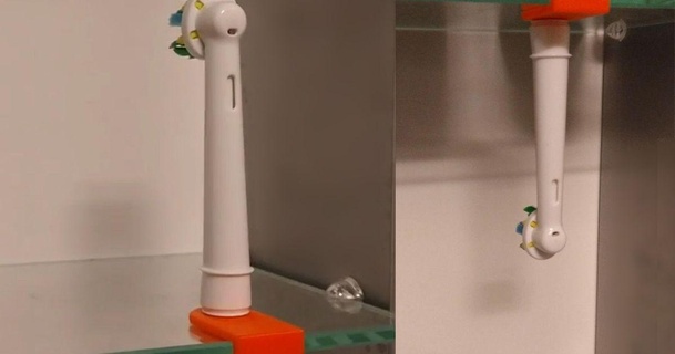 elektrik diş fırçası baş klips ejderhajeyoblama 3D modeller ev halkı banyo elektrikli tutacağı 3d print model - Mito3D
