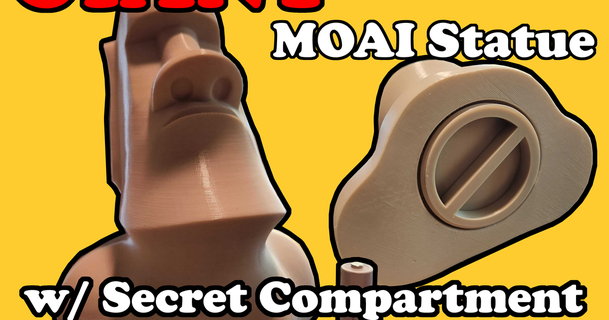 gigante moai estátua segredo compartimento iqless 3D modelos casa decoração batente porta 3d print model - Mito3D