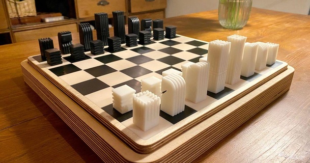minimalista xadrez peças Bastien 3D modelos brinquedos jogos borda bispo tabuleiro 3d print model - Mito3D