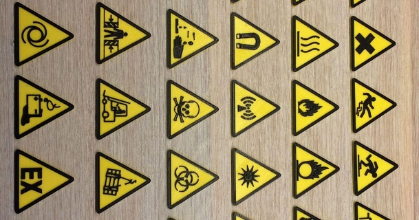 warning signs obolski 3D Models Hobby & Makers Other Ideas battery biohazard crane crushing danger 3d print model - Mito3D