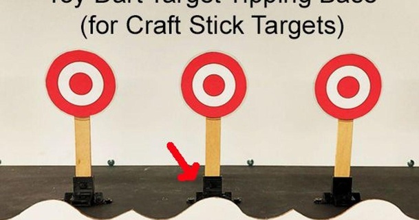 tip-back target base craft stick targets toy darts 1 & 2 arm stevejohnsen 3D Models Toys Games Other amusement assembly carnival game mountingbracket 3d print model - Mito3D