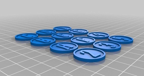 gloomhaven letter number tokens okami 359 3D Models Toys & Games Other thingiverse 3d print model - Mito3D