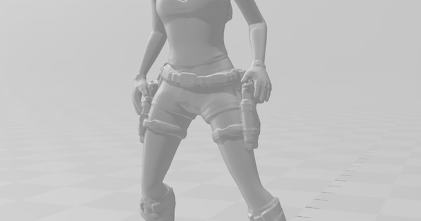 lara croft sorpreso hi res viso + pieno per divertimento 3D Modelli mondo scansioni videogiochi Lara Croft statua statuetta Tomb Raider 3d print model - Mito3D