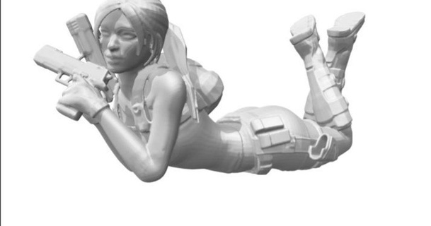 Lara Croft Lügen Spass 3D Modelle Welt scannt Geek Zeug 3d print model - Mito3D