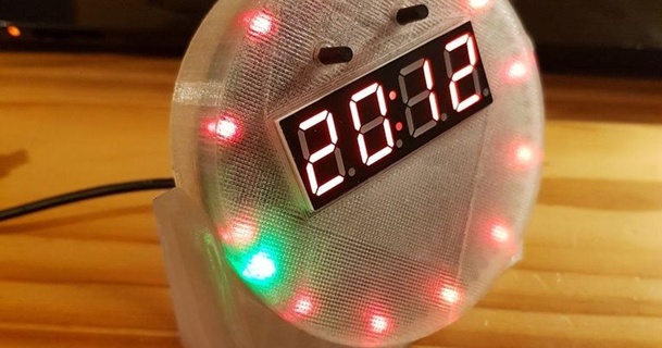 alojamiento bricolaje diy LED reloj equipo ds1302 cristiano 3D modelos pasatiempo hacedores ideas 3d print model - Mito3D