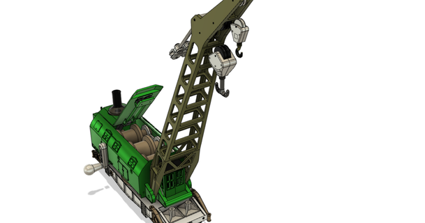 ardelt 57 ton buhar güçlendirilmiş demiryolu vinç Deutsche federal ölçü 1 32 beusekomse Izlemek 3D modeller oyuncaklar oyunlar Araçlar şeytani 3d print model - Mito3D