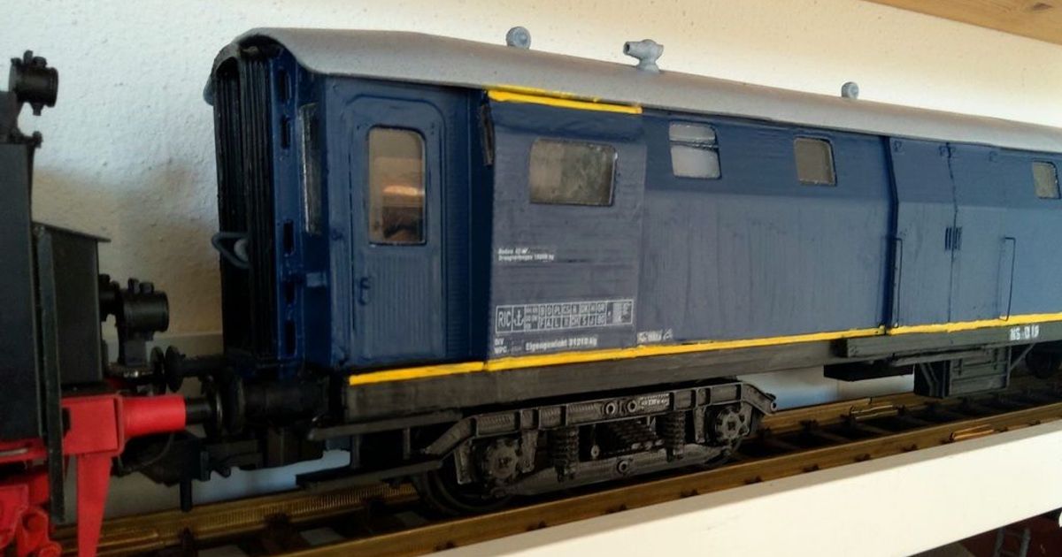 nederlandse spoorwegen div bagagerijtuig - stalen spoor 1 32 beusekomse baan 3D Models Toys & Games Vehicles thingiverse 3D print model - Mito3D