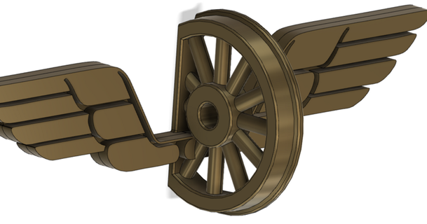 vliegend wiel spoorweg ornament flying railway wheel beusekomse baan 3D Models Toys & Games Vehicles thingiverse 3d print model - Mito3D