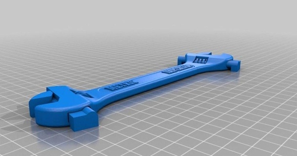 double sided adjustable spanner - metric & imperial beusekomse baan 3D Models Hobby Makers Tools thingiverse 3d print model - Mito3D