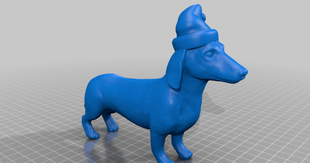 Noël teckel hugo Guenebaut 3D modèles Ménage animaux domestiques décorations décoration chien 3d print model - Mito3D