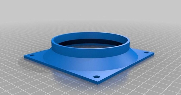 paramétrico quadrado ventilador tubo adaptador mortalha Andy 3D modelos passatempo fabricantes Ideias thingiverse 3d print model - Mito3D