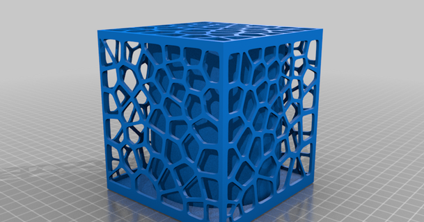 voronoi cube lampe henkb 3D modèles Ménage maison équipement 3dvoronoi abat jour LED lumière 3d print model - Mito3D