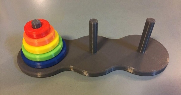 Torre hanoi armaiolo 3D Modelli giocattoli Giochi puzzle Brain teasers thingiverse 3d print model - Mito3D