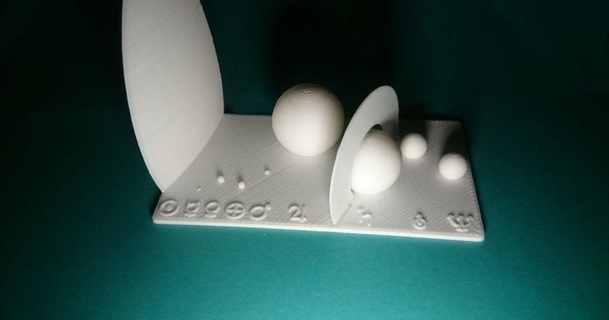 solar sistema planeta simbolos fein mann 3D modelos aprendizaje física astronomía modelo escala espacio thingiverse 3d print model - Mito3D