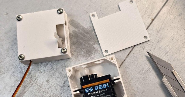 Servo Box Flügel montieren emax 9051 4 Gramm Servos om 3D Modelle Hobby Macher RC Robotik thingiverse 3d print model - Mito3D