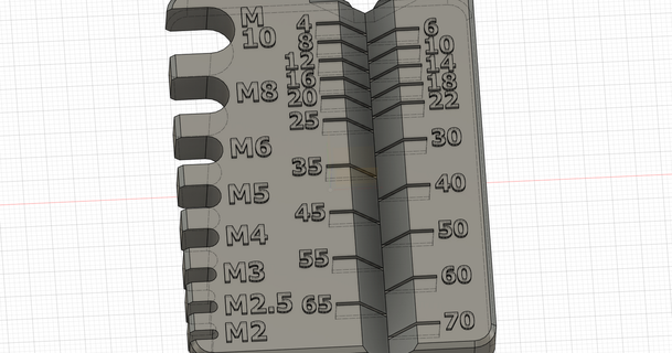 metrik cıvata ölçme jig snappi 3D modeller hobi yapımcılar araçlar cıvatalar ölçü Ölçüm cihazı 3d print model - Mito3D