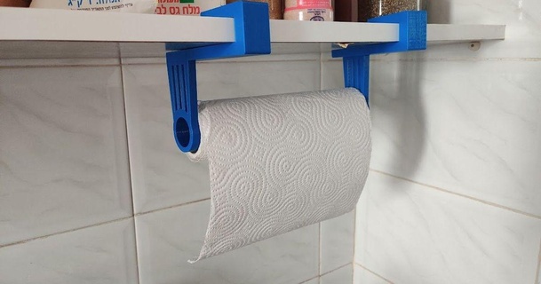 paper towel hanger drilling adhering gunerner 3D Models Household Kitchen holder papertowel papertowelholder strong 3d print model - Mito3D