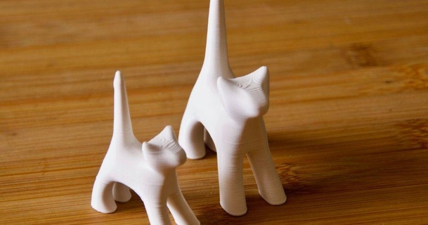 glücklich Katze sehe 3D Modelle Kunst Design Skulpturen Tier Unterstützung 3d print model - Mito3D