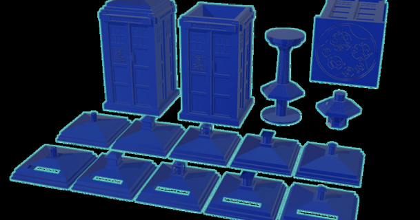 tardis type 40 kleiner Latin 3D modèles jouets Jeux Véhicules anniversaire Dr Who gallifreyan cabine téléphonique 3d print model - Mito3D