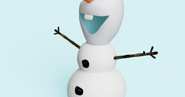 olaf frozen fdm kleiner lateiner 3D Models Art & Design Sculptures frosty schneemann snowman thingiverse 3d print model - Mito3D