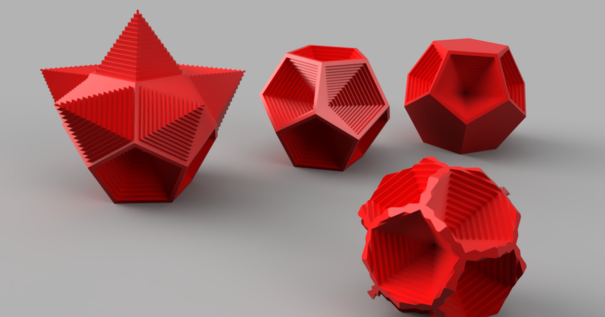 Dodekaeder lateiner 3D Modelle Kunst Design Designs 3dprintingtest verrückt Treppe Schritt 3D print model - Mito3D