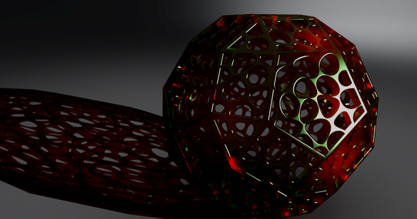 voronoi rhombicosidodecahedron Prüfung lateiner 3D Modelle Drucker Dodekaeder rhombisch Foltertest thingiverse 3d print model - Mito3D