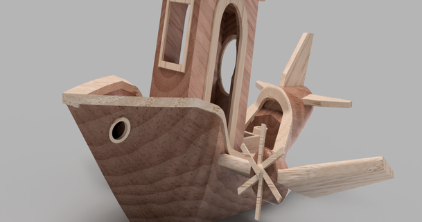 Bankebene Benchy Flugzeug lateiner 3D Modelle Drucker Prüfung 3dbenchy Boot 3d print model - Mito3D