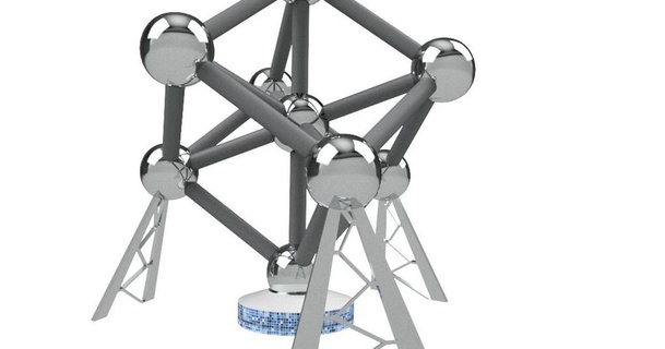 Atomium Brüssel lateiner 3D Modelle Welt scannt Architektur Stadtplanung Gebäude thingiverse 3d print model - Mito3D