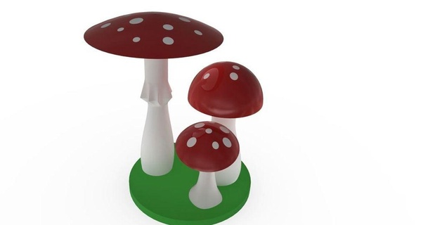 mushrooms multicolor monoextruder kleiner lateiner 3D Models Household Other House Equipment thingiverse 3d print model - Mito3D