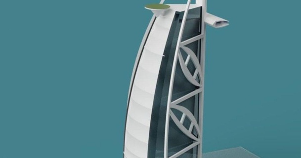 burj al arab lateiner 3D Modelle Welt scannt Architektur Stadtplanung Gebäude Dubai Modell 3d print model - Mito3D