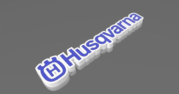 husqvarna logo two part squirrelbrain 3D Models Art & Design 2D Plates Logos husqvarnalogo multicolor sign thingiverse 3d print model - Mito3D