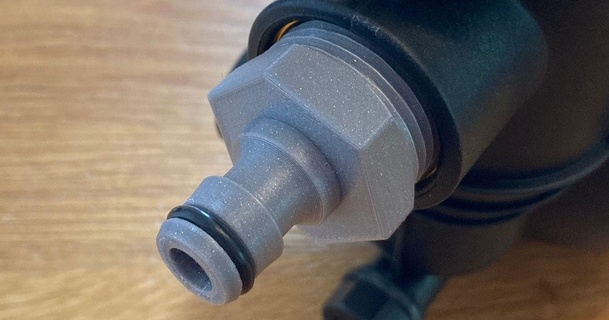 snap-fit garden hose connector 1-inch bsp screw fitting mft 3D Models Household Outdoor & Garden pump 3d print model - Mito3D