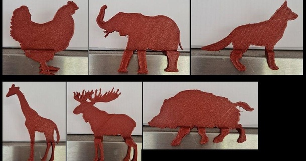 küçük hayvanlar kenar kişilik geyik zürafa fil tavuk vahşi yazı tahtası Almanca çoban baumino 3D modeller Sanat tasarım heykeller hayvan şekil 3d print model - Mito3D