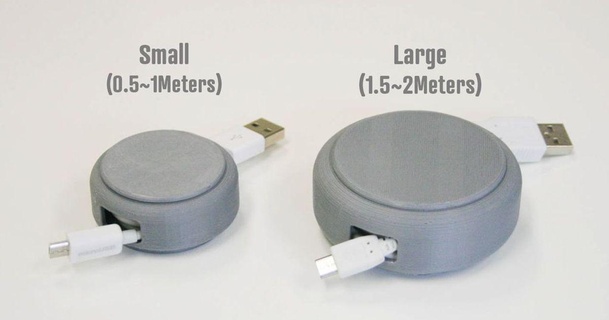 USB câble bobine manabun 3D modèles gadgets gestion câbles enrouleur corde micro 3d print model - Mito3D