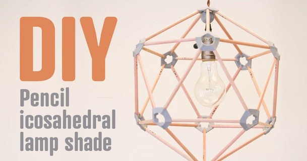 kalem ikosahedral Lamba gölge manabun 3D modeller ev halkı ekipman 3dprinting dekor abajur 3d print model - Mito3D