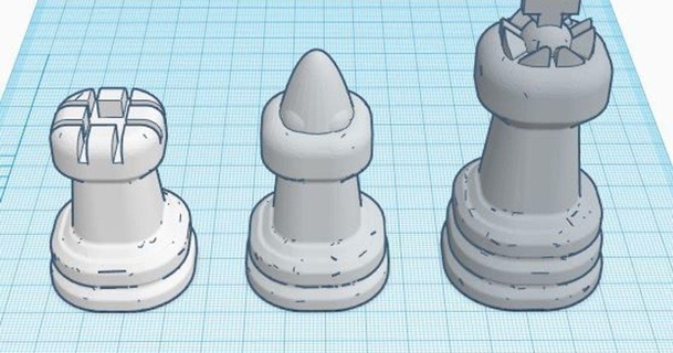 puzzle chess men & checkers - remix teamoliva 3D Models Hobby Makers Other Ideas checker checkerboard thingiverse 3d print model - Mito3D