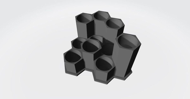 hexagonal 10 glue stick holder ezza 3D Models Hobby & Makers Organizers classroom gluestick 3d print model - Mito3D