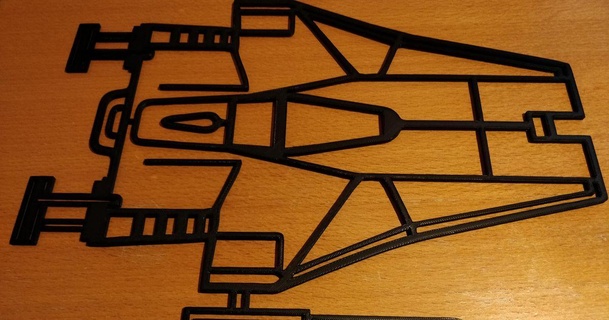 wing caccia stellare wall art imonsei 3D Modelli arte design 2D piatti loghi 2dwallart Guerre stellari 3d print model - Mito3D